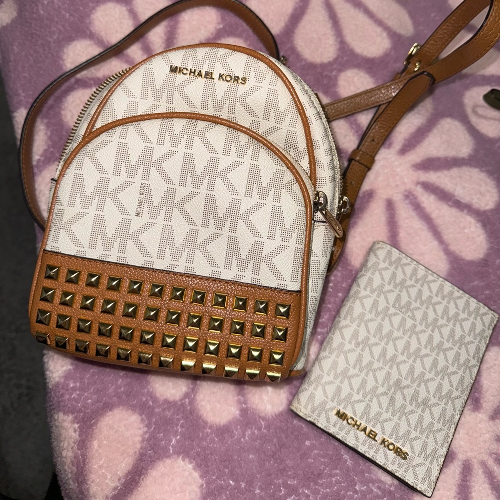 Michael Kors Mini Studded Backpack & Wallet